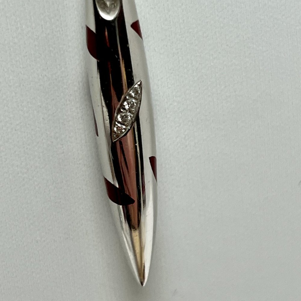 ❤️SOLD❤️ ITALIAN 18K White Gold La NOUVELLE BAGUE Diamond Pendant Necklace - Picture 10 of 12